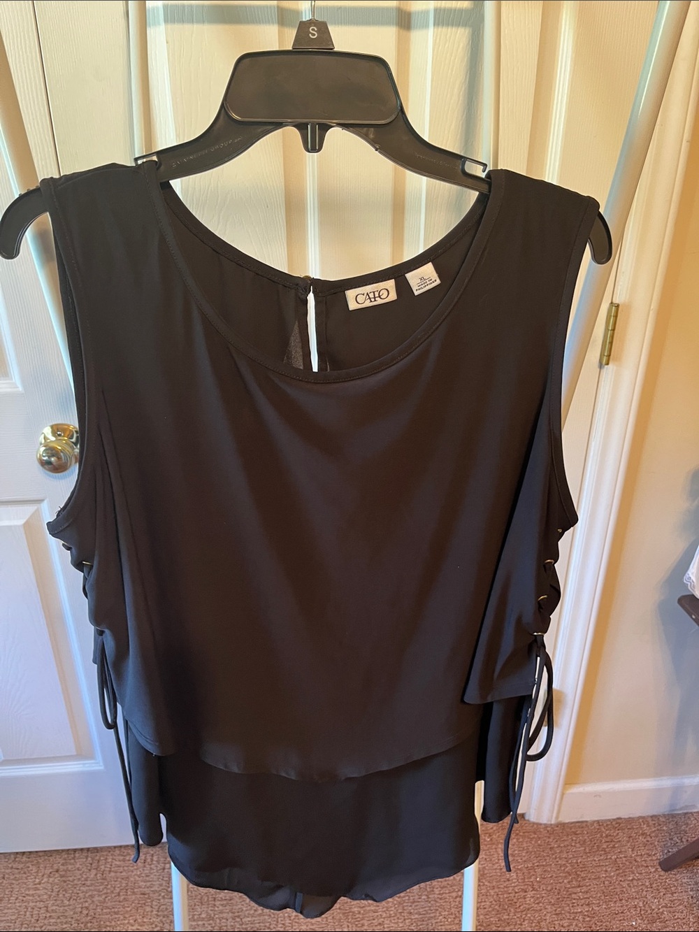 Cato Black Layered Sleeveless Tank Top